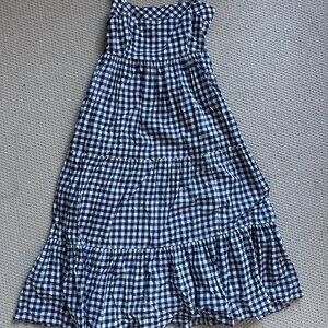 JCrew Navy & White Gingham Maxi dress, Sz 6